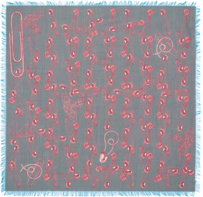 Vivienne Westwood Gray Safety Pin Pocket Square In Aw24-p401