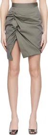 Vivienne Westwood Mini Side Panther Skirt Cotton Satin Grey 40 Women In M402 Grey