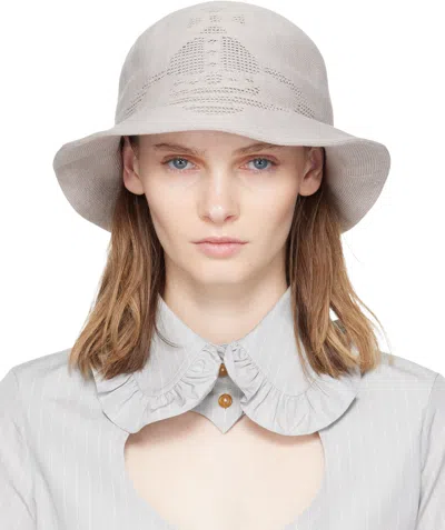 Vivienne Westwood Gray Thermo Bucket Hat In White