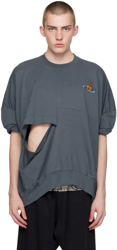 Vivienne Westwood Gray Twisted Sweatshirt In Grey