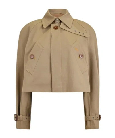 Vivienne Westwood Graziano Cropped Trench Jacket In Brown