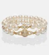 Vivienne Westwood Double Strand Pearl Bracelet With Crystal Embellishments In Gold