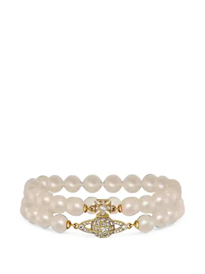 Vivienne Westwood Graziella Orb-detail Pearl Bracelet In Blue