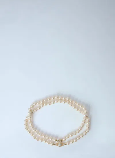 Vivienne Westwood Graziella Pearl Choker Necklace In Gold