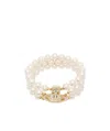 Vivienne Westwood White & Gold Graziella Three Row Pearl Bracelet In White  Gold