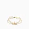 Vivienne Westwood Three Row Pearl Bas Relief Neckchain In Golden