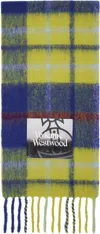 Vivienne Westwood Green & Blue Tartan Scarf In Aw24-k410