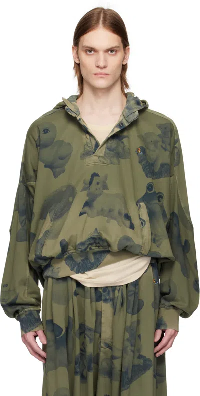 Vivienne Westwood Green Baseball Hoodie In Ss25-m306