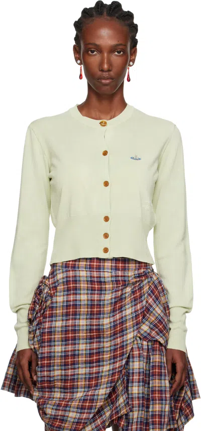 VIVIENNE WESTWOOD GREEN BEA CROPPED CARDIGAN