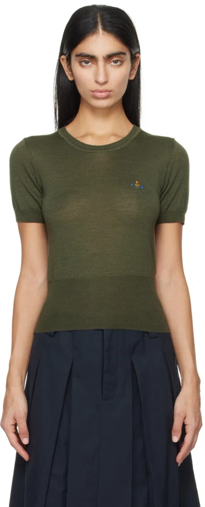 Vivienne Westwood Green Bea Sweater In M411 Moss Green