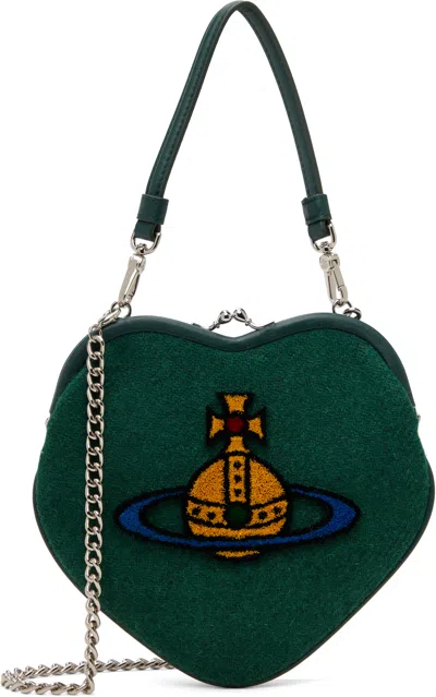 Vivienne Westwood Green Belle Heart Frame Bag