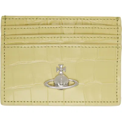 Vivienne Westwood Green Flat Card Holder In Aw26-m403 Lime Green