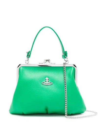 Vivienne Westwood Granny Frame Faux Leather Bag In Green