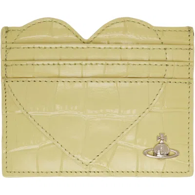 Vivienne Westwood Green Heart Card Holder In Aw26-m403 Lime Green