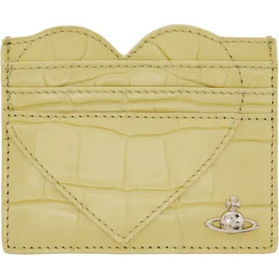 Vivienne Westwood Green Heart Card Holder In M403 Lime Green