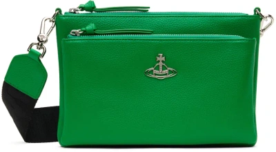 Vivienne Westwood Green Penny Db Pouch Messenger Bag