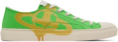 Vivienne Westwood Green Plimsoll Low-top 2.0 Sneakers In M301 Grnylw