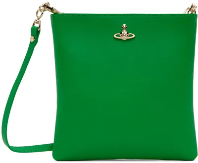 Vivienne Westwood Green Squire Square Crossbody 3d Bag In Pink