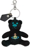 Vivienne Westwood Green Teddy Bear Keychain In Metallic