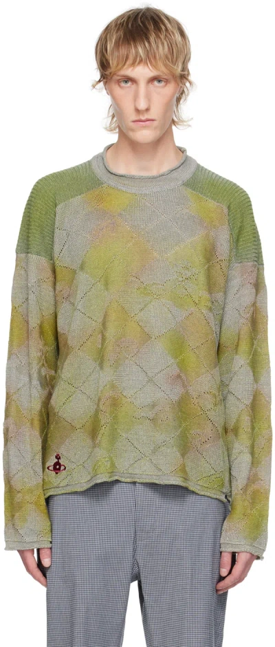 Vivienne Westwood Green Vented Sweater In Multi