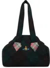 Vivienne Westwood Green Yasmine Medium Archive Tote In Black
