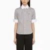 VIVIENNE WESTWOOD GREY COTTON SHIRT WITH LOGO EMBROIDERED FOR WOMEN