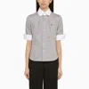 VIVIENNE WESTWOOD VIVIENNE WESTWOOD GREY COTTON SHIRT WITH LOGO EMBROIDERY