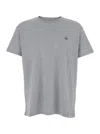 Vivienne Westwood Grey Crewneck T-shirt With Orb Embroidery On The Front In Cotton Man In Multi