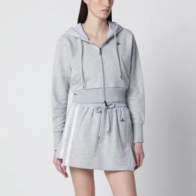 Vivienne Westwood Grey Cropped Sweatshirt With Orb Logo In Multi