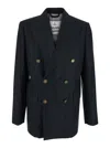 Vivienne Westwood Grey Double-breasted Jacket With Wide Peak Lapels In Wool Man In Gray