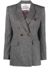Vivienne Westwood Structured Wool-cashmere Blazer With Flap Pockets In Grey