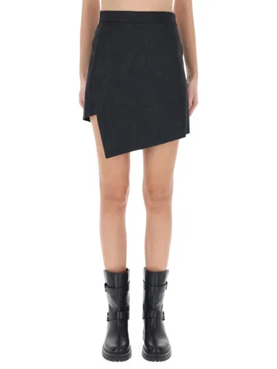Vivienne Westwood Grey Solid Mini Skirt In Blue