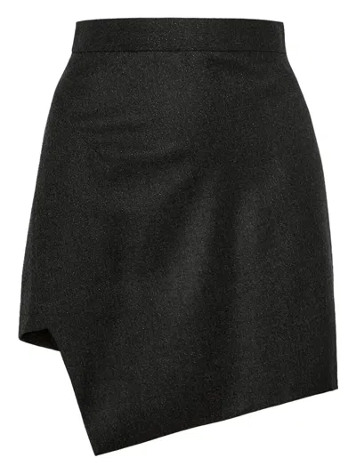 Vivienne Westwood Grey Virgin Wool Skirt In Black