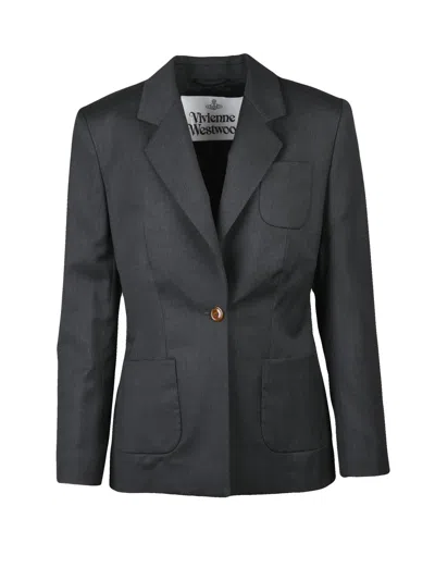 Vivienne Westwood Grey Wool Fitted Blazer In Gray