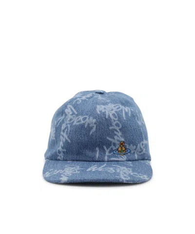 Vivienne Westwood Grid Baseball Cap In Blue