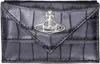 Vivienne Westwood Gunmetal Envelope Billfold Wallet In Ss25-n405