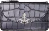 Vivienne Westwood Gunmetal Half Moon Card Holder In Ss25-n405