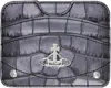 Vivienne Westwood Gunmetal Half Moon Flat Card Holder In Ss25-n405