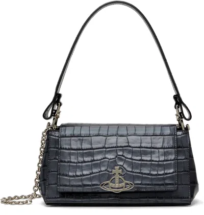 Vivienne Westwood Gunmetal Medium Hazel Bag In Ss25-n405