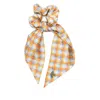 Vivienne Westwood Yellow Scrunchie With Check Motif With Orb All-over And Orb Patch On The Front In Multicolor