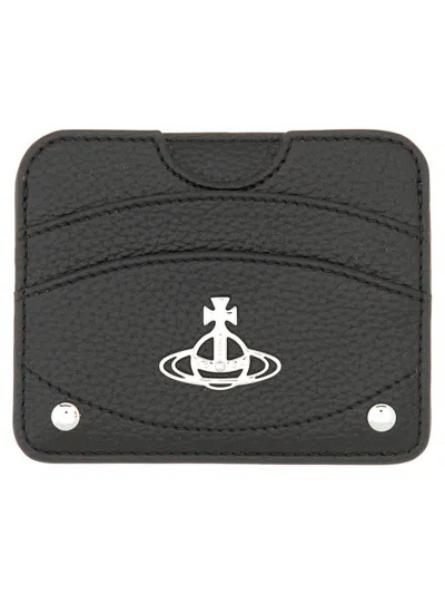 Vivienne Westwood Black Half Moon Flat Card Holder