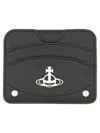 Vivienne Westwood Half Moon Card Holder Flat In Black