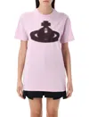 Vivienne Westwood Crew Neck Graphic Print Spray-paint Effect Top In Pink