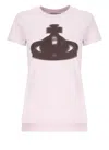 Vivienne Westwood Crew Neck Graphic Print Spray-paint Effect Top In Pink