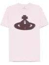 Vivienne Westwood Crew Neck Graphic Print Spray-paint Effect Top In Pink