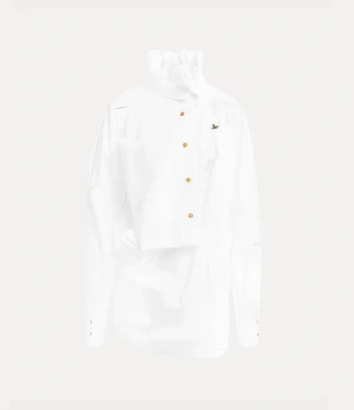 Vivienne Westwood Halston Blouse Laser Cut Poplin White 42 Women