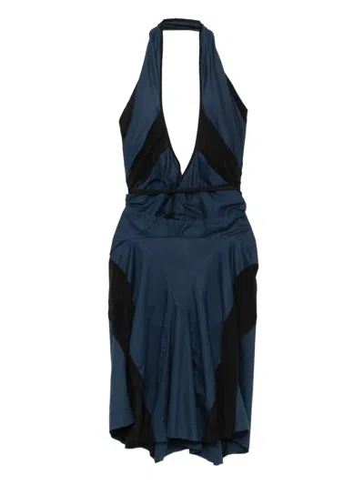 Pre-owned Vivienne Westwood Halterneck Silk Dress In Blue