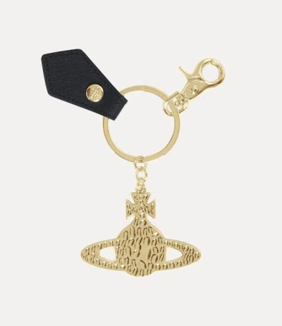 Vivienne Westwood Hammered Orb Keyring Metal Black-saffiano One Size Unisex