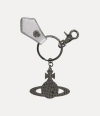 Vivienne Westwood Hammered Orb Keyring Metal Silver-pu-grain One Size Unisex