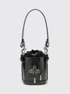 Vivienne Westwood Structured Bucket Bag With Drawstring Closure In Black